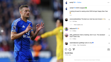 Jamie Vardy Takes a Swipe at Tottenham on Social Media